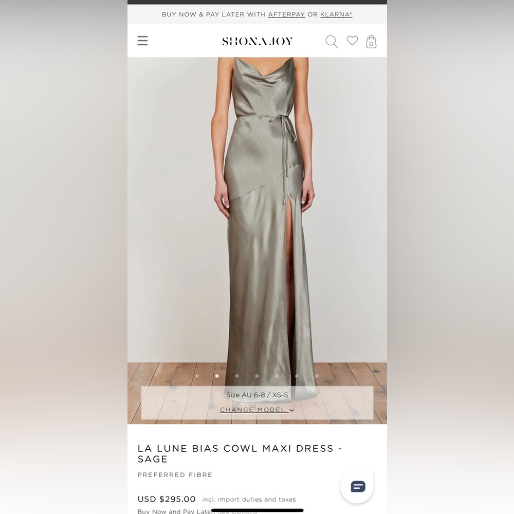 Shona Joy La Lune Bias Cowl Maxi Dress